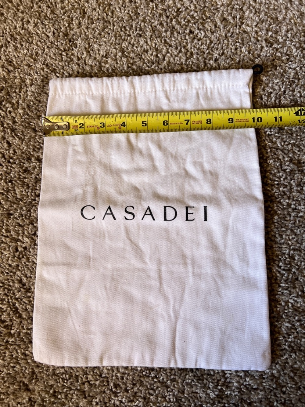 Casadei White Drawstring Logo Dust Bag